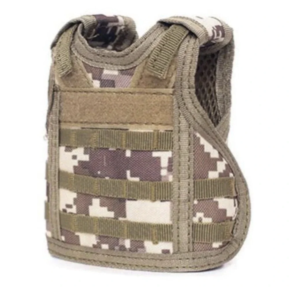 Set 2-Tactical Beer Vest Molle Vest Mini Wine Bottle Cover Vest Cooler Airsoft